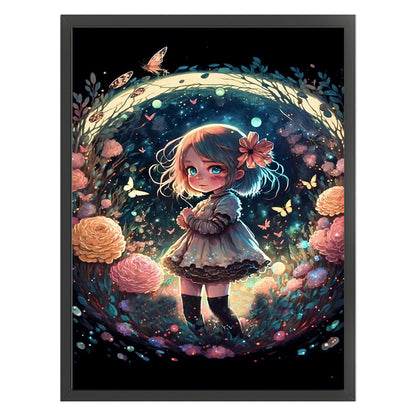 Cute Little Girl - 11CT Stamped Cross Stitch 40*55CM