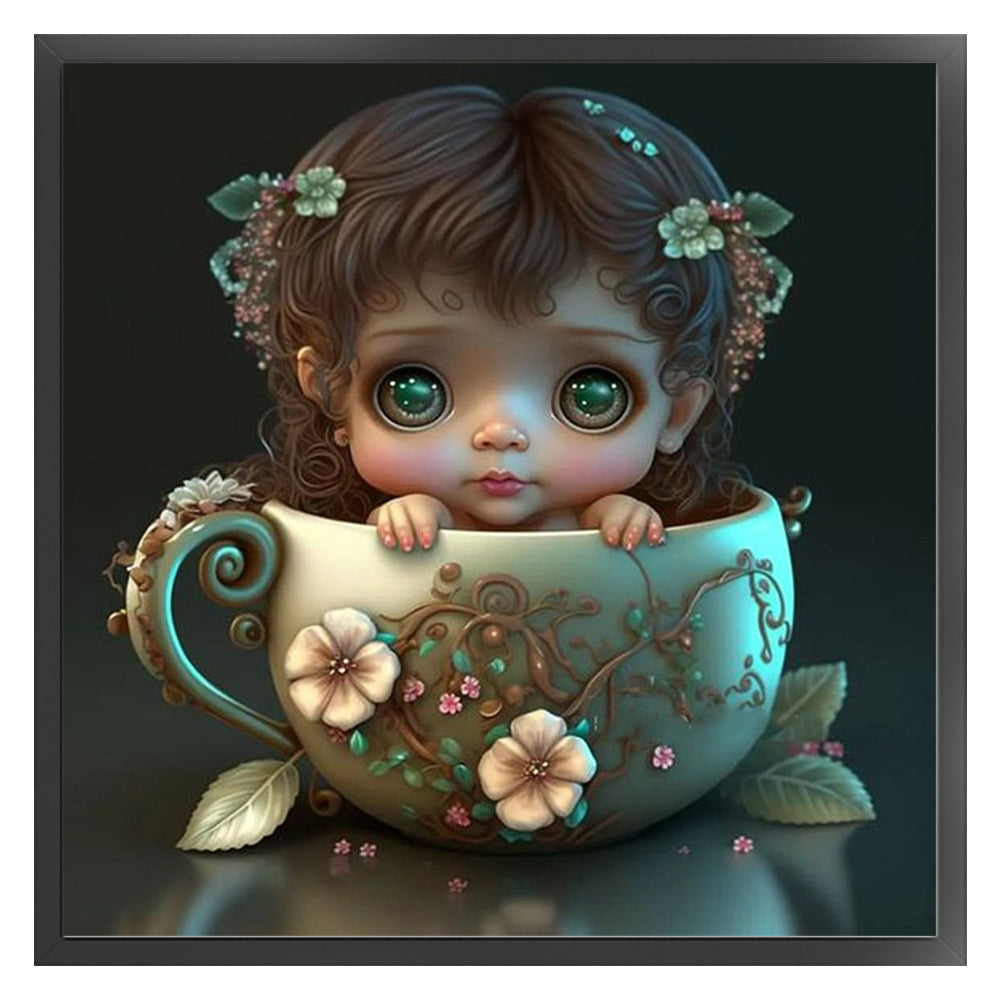 Cute Little Girl - 11CT Stamped Cross Stitch 50*50CM