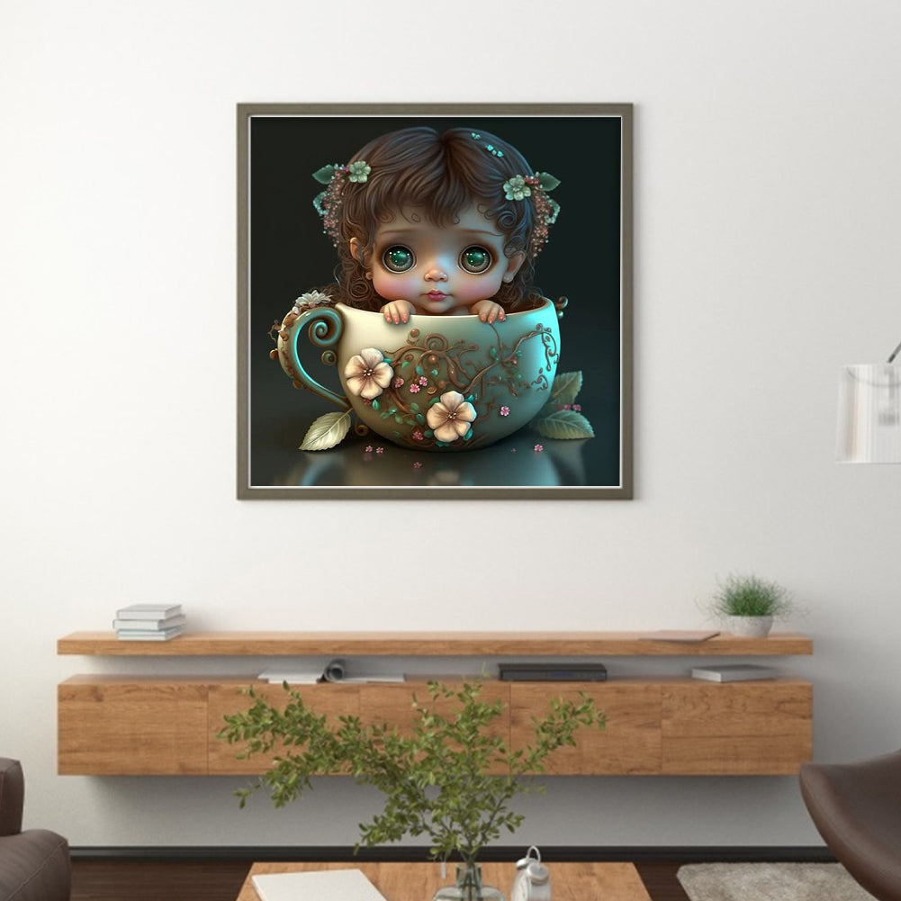 Cute Little Girl - 11CT Stamped Cross Stitch 50*50CM