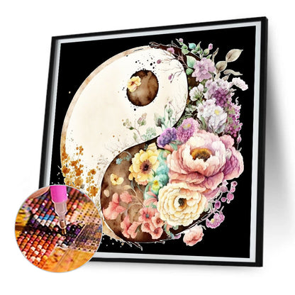 Tai Chi Flower Sketch - Full Round Drill Diamond Painting 30*30CM