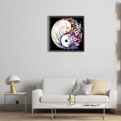 Tai Chi Flower Sketch - Full Round Drill Diamond Painting 30*30CM