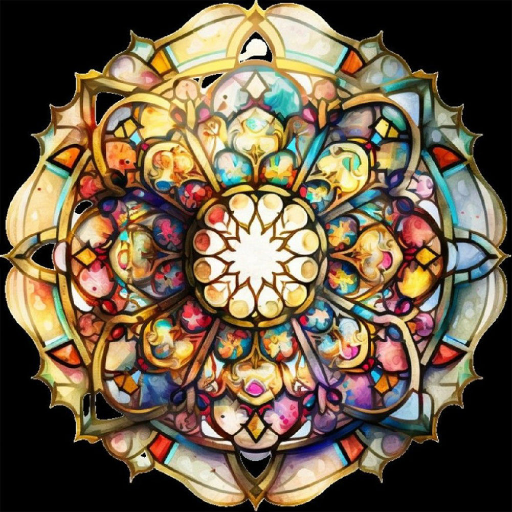 Abstract Mandala Flower - Full Round Drill Diamond Painting 30*30CM