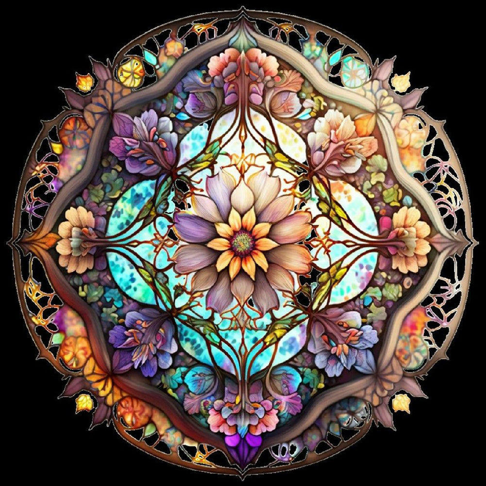 Abstract Mandala Flower - Full Round Drill Diamond Painting 30*30CM