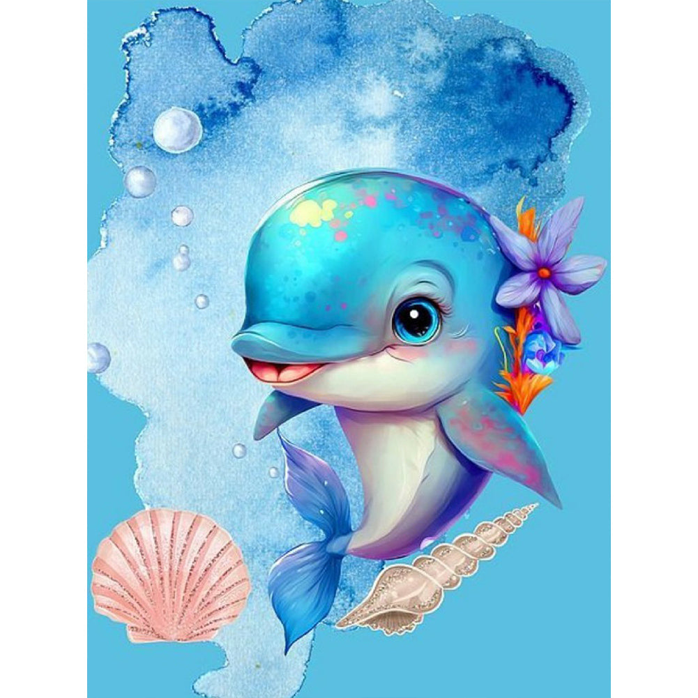 Dolphin - Full Round Drill Diamond Painting 30*40CM