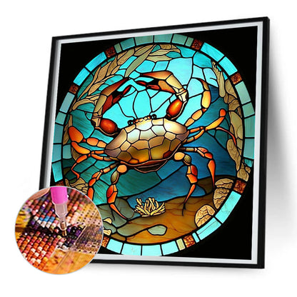 Crab Glass Painting - Full Round Drill Diamond Painting 30*30CM