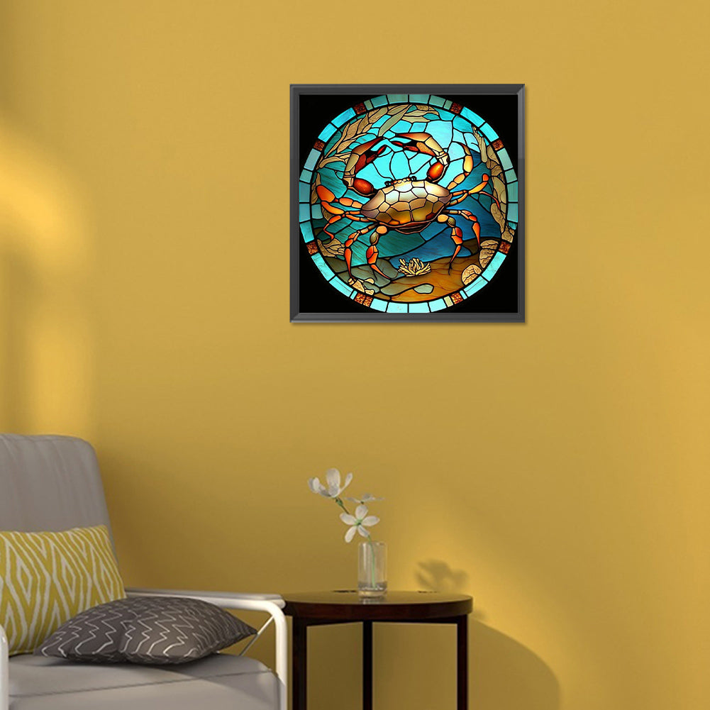 Crab Glass Painting - Full Round Drill Diamond Painting 30*30CM