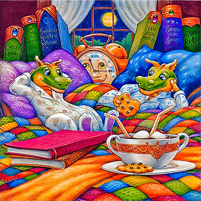 Dragon'S Afternoon Tea - 11CT Stamped Cross Stitch 50*50CM