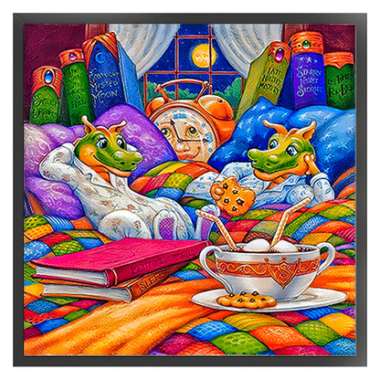 Dragon'S Afternoon Tea - 11CT Stamped Cross Stitch 50*50CM