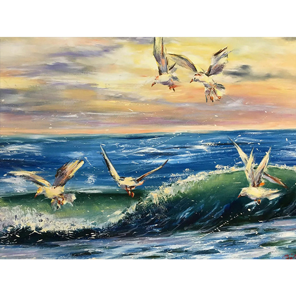 Sea Gull - Full Round Drill Diamond Painting 40*30CM