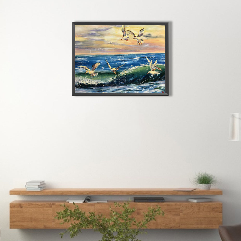 Sea Gull - Full Round Drill Diamond Painting 40*30CM