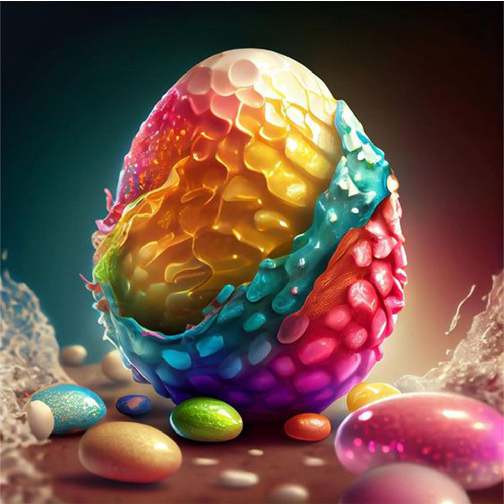 Colored Eggs - 11CT Stamped Cross Stitch 50*50CM