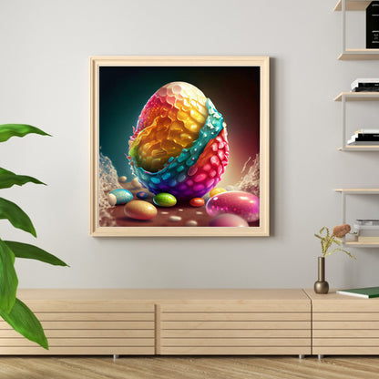 Colored Eggs - 11CT Stamped Cross Stitch 50*50CM