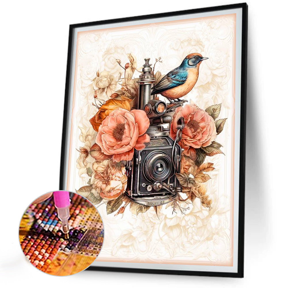 Bird And Camera - Full Round Drill Diamond Painting 30*40CM