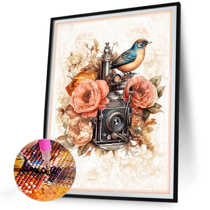 Bird And Camera - Full Round Drill Diamond Painting 30*40CM