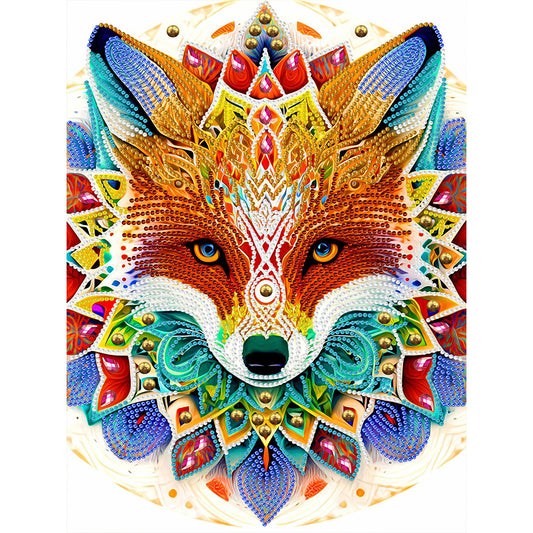 Mandala Fox - Special Shaped Drill Diamond Painting 30*40CM