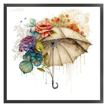 Flowers Umbrella - 16CT Stamped Cross Stitch 40*40CM