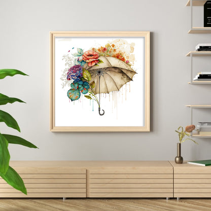 Flowers Umbrella - 16CT Stamped Cross Stitch 40*40CM