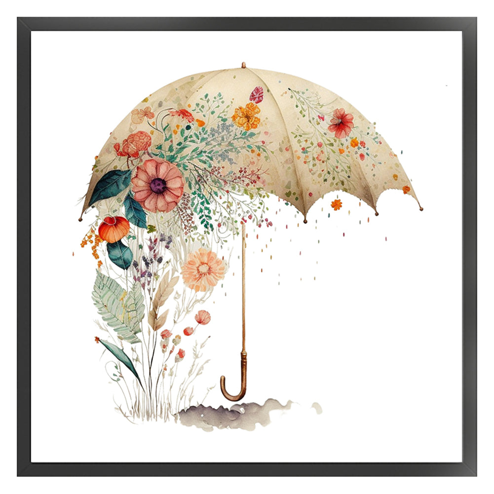 Flowers Umbrella - 16CT Stamped Cross Stitch 40*40CM