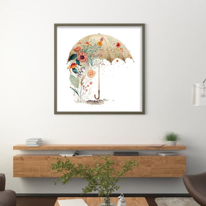 Flowers Umbrella - 16CT Stamped Cross Stitch 40*40CM