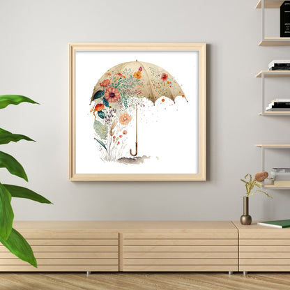 Flowers Umbrella - 16CT Stamped Cross Stitch 40*40CM