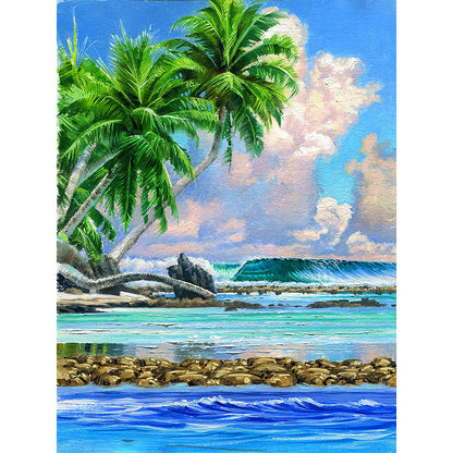 Beach Spray - Full Round Drill Diamond Painting 30*40CM