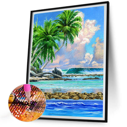 Beach Spray - Full Round Drill Diamond Painting 30*40CM