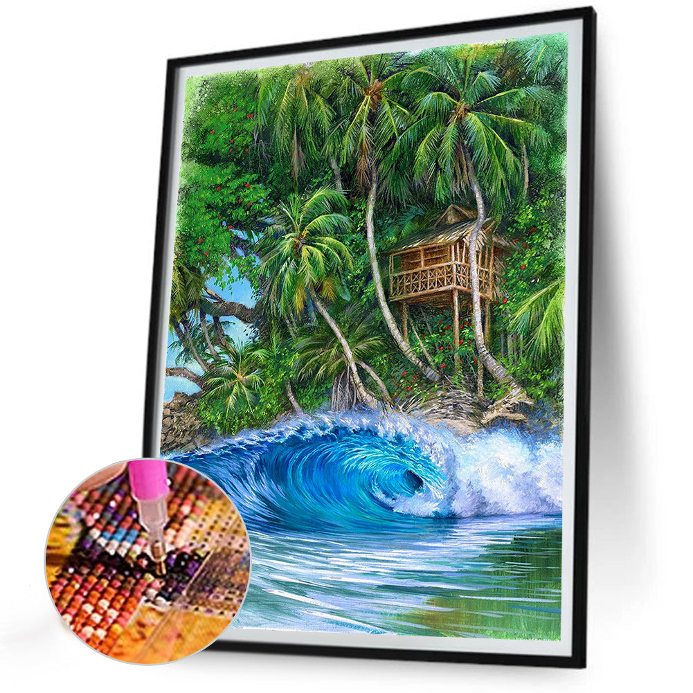 Beach Spray - Full Round Drill Diamond Painting 30*40CM