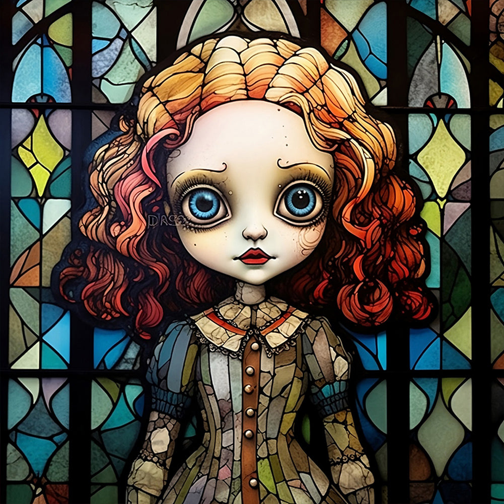 Halloween Horror Doll Glass Painting - Full Round Drill Diamond Painting 30*30CM