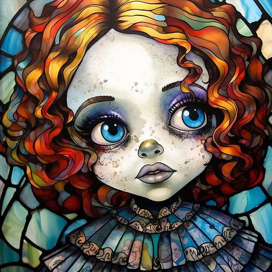 Halloween Horror Doll Glass Painting - Full Round Drill Diamond Painting 30*30CM