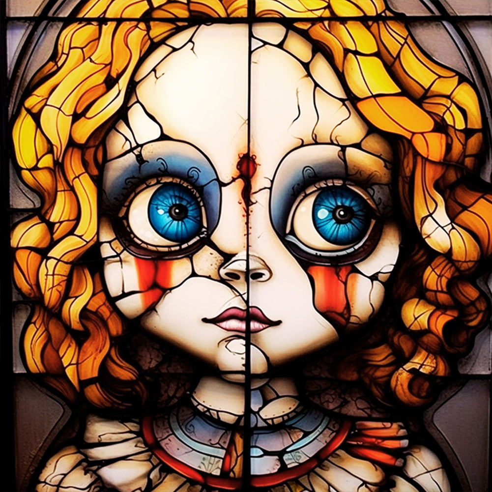 Halloween Horror Doll Glass Painting - Full Round Drill Diamond Painting 30*30CM