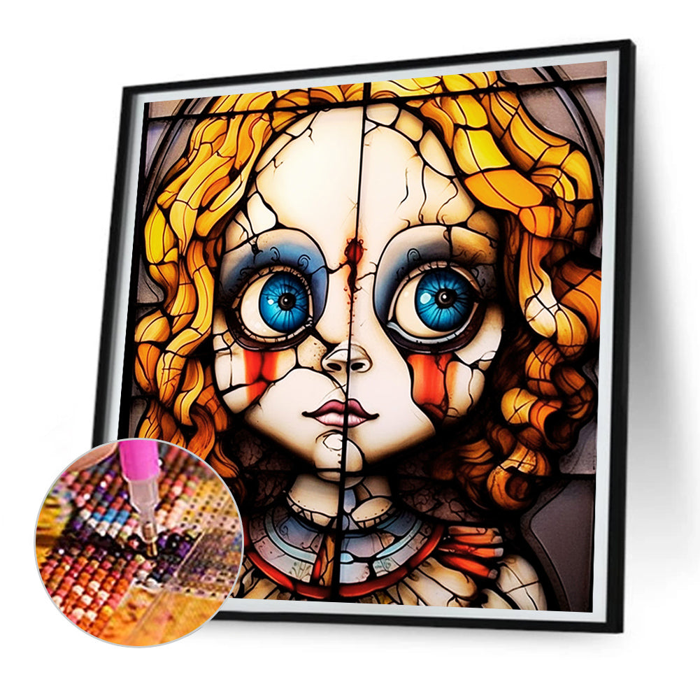 Halloween Horror Doll Glass Painting - Full Round Drill Diamond Painting 30*30CM