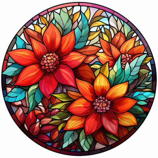 Christmas Safflower Glass Painting - Full Round Drill Diamond Painting 30*30CM