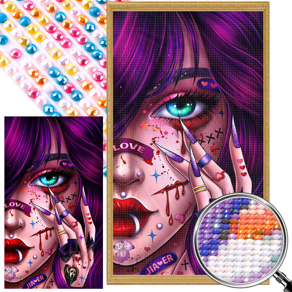 Tattoo Girl - AB Round Drill Diamond Painting 40*70CM