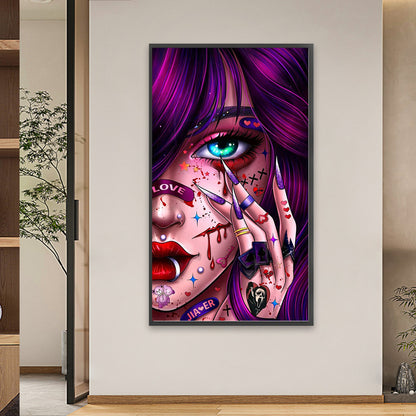 Tattoo Girl - AB Round Drill Diamond Painting 40*70CM