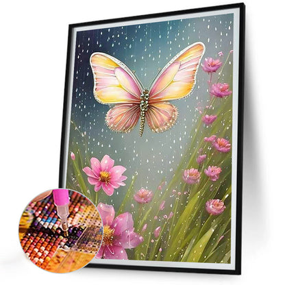 Flowers And Butterflies - Full Round Drill Diamond Painting 30*40CM