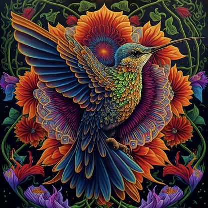 Flower And Sparrow - Full Round Drill Diamond Painting 30*30CM
