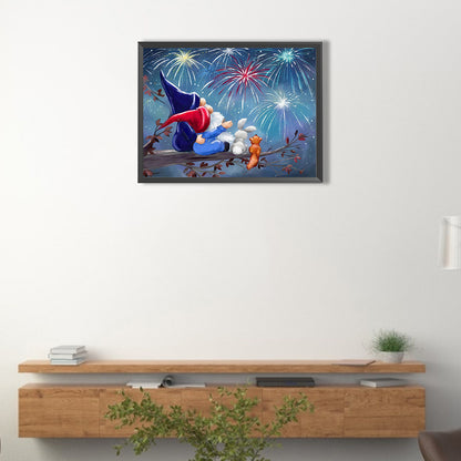 Goblin Watching Fireworks - Full Round Drill Diamond Painting 40*30CM