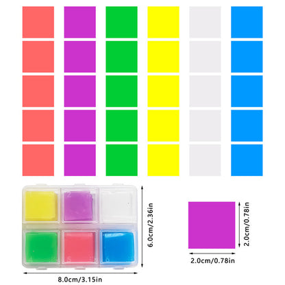 DIY Diamond Painting Wax 2x2cm 30pcs Glue Clay Wax Tool Set 6 Colors For Drawing