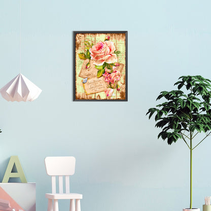 Roses And Letters - Full Round Drill Diamond Painting 30*40CM