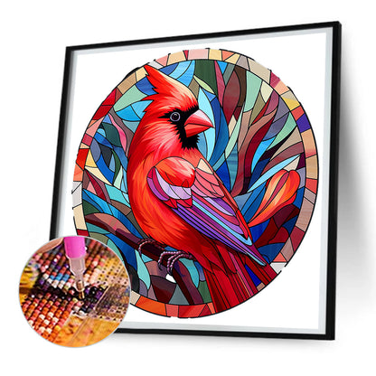 Cardinal Glass Painting - Full Round Drill Diamond Painting 30*30CM