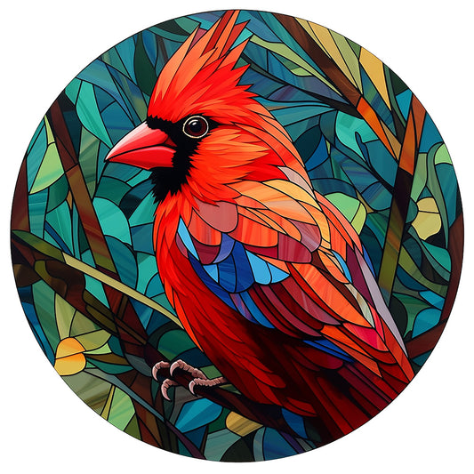 Cardinal Glass Painting - Full Round Drill Diamond Painting 30*30CM