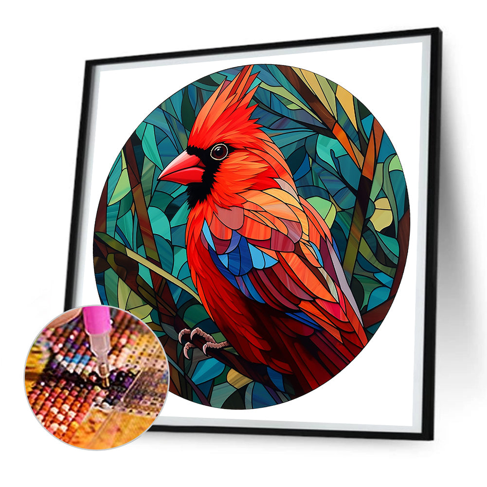 Cardinal Glass Painting - Full Round Drill Diamond Painting 30*30CM