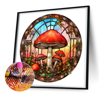 Mushroom Glass Painting - Full Round Drill Diamond Painting 30*30CM