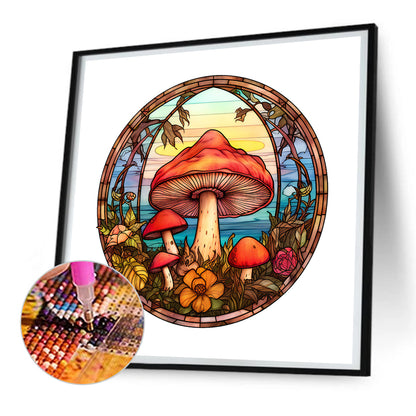 Mushroom Glass Painting - Full Round Drill Diamond Painting 30*30CM