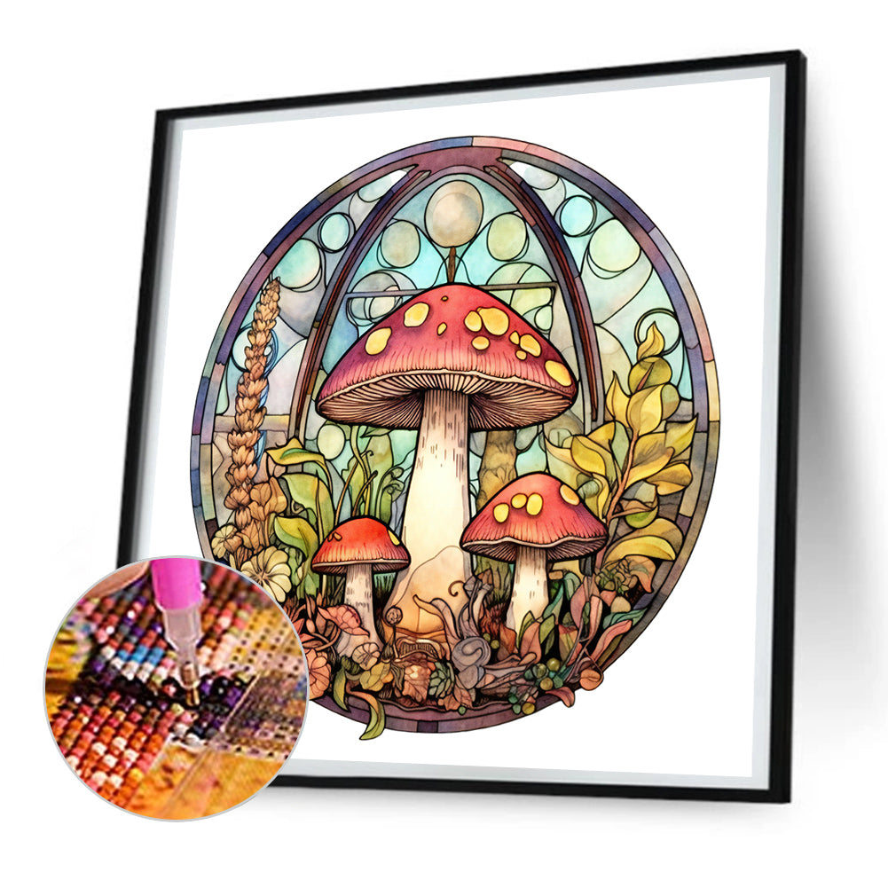 Mushroom Glass Painting - Full Round Drill Diamond Painting 30*30CM