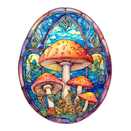 Mushroom Glass Painting - Full Round Drill Diamond Painting 30*30CM