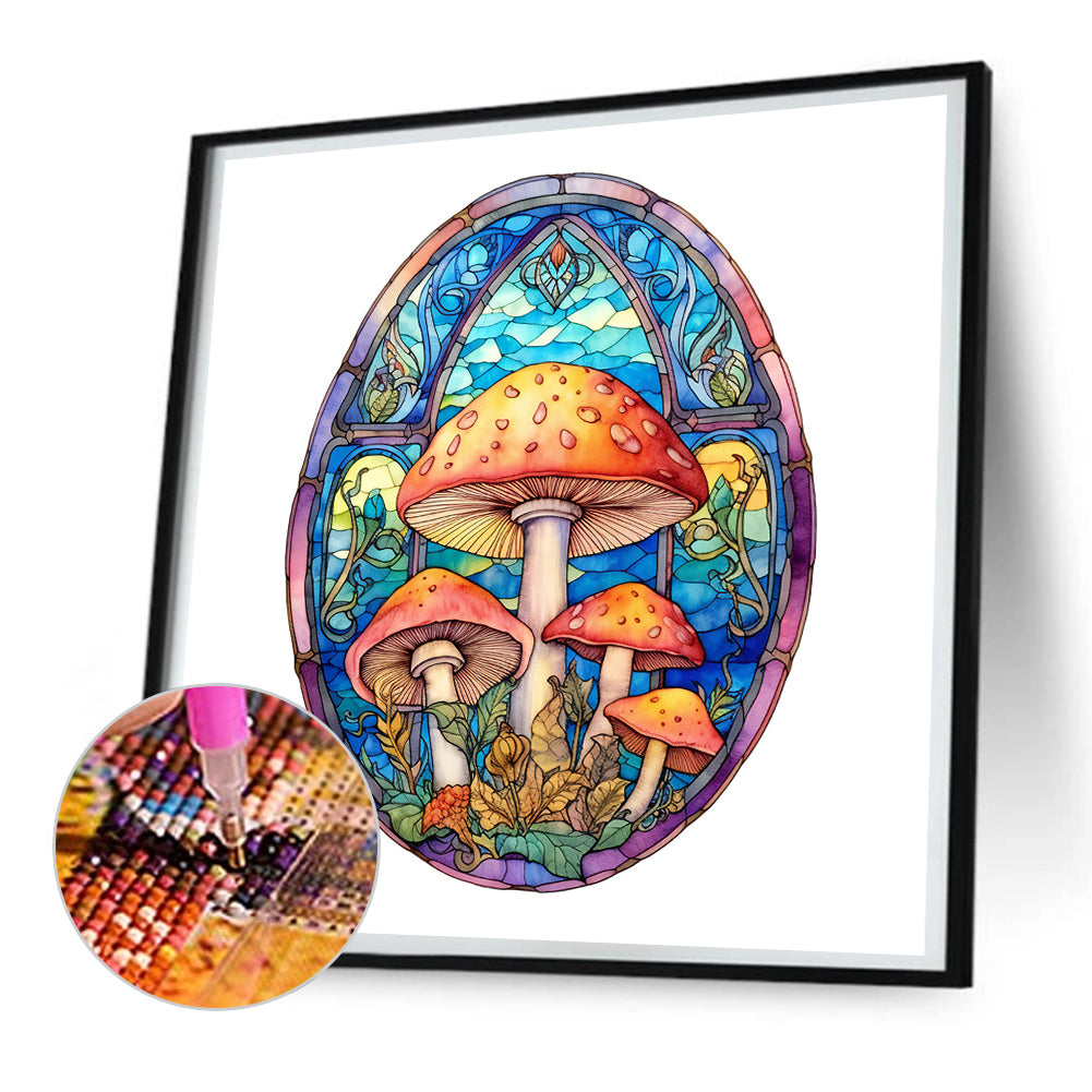 Mushroom Glass Painting - Full Round Drill Diamond Painting 30*30CM