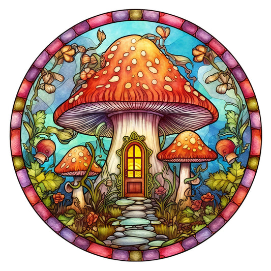 Mushroom Glass Painting - Full Round Drill Diamond Painting 30*30CM