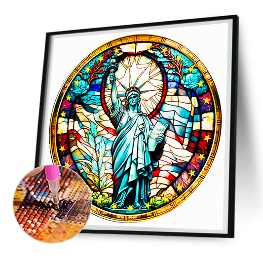 Glass Goddess Of Victory - Full Round Drill Diamond Painting 30*30CM