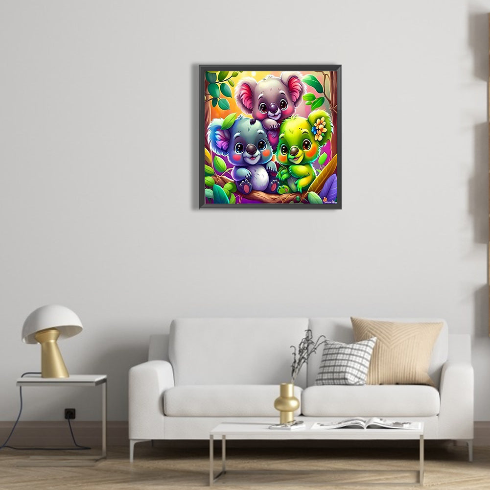 Three Little Koalas - Full Round Drill Diamond Painting 30*30CM